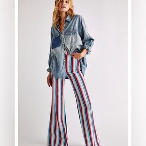 Wrangler: Wanderer 622 (24/30) High Rise Flare Striped Jeans